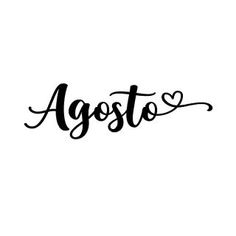 the word agotto written in cursive writing on a white background with hearts