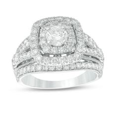 a white gold diamond ring with two rows of diamonds