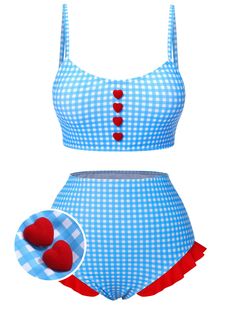 30-70% OFF✓ Fast Shipping✓Retro Stage’s Blue 1950s Spaghetti Strap Button Plaids Swimsuit blends classic plaid with a playful design. Ideal for vintage swimwear! 50s Bathing Suit, 1960s Clothing, Fun Beauty Products, 70 Outfits, Retro Stage, Retro Bathing Suits, 1960s Outfits, Retro Swimwear, Art Outfits