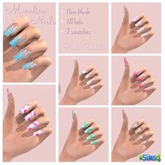 the manies are all different colors and shapes for each nail polish artist's hands