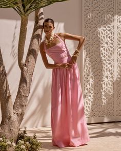 SO SWEET • Our Floss Halter Top and Maxi Skirt Set. Pink Maxi Skirt, Business Casual Outfits For Work, Top And Skirt, Wide Pants, Halter Style, Business Casual Outfits, Day And Night, Wide Waistband, Wide Straps