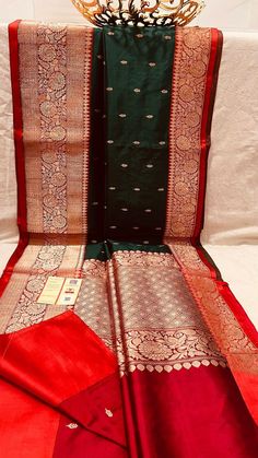 *BIG OFFER* *EXCLUSIVE HANDLOOM BANARSI PURE KATAN SILK SAREES*             *ALL OVER BOOTI  PREMIUM KATAN* *SATON SCUT CONTROS KADUWA BORDER,KADUWA BOOTI* *ANTIQUE ZARI WORK* *CONTROS RICH PALLU* *WITH CONTROS RUNNING BLOUSE* *WITH SILK MARK CERTIFIED* *SMOOTH & SOFT FABRIC* Occasions :- This Saree is Specially design for wedding, Party and Festive Season of indian women's wear. You can wear it on different occasions such as traditional functions, parties, family gatherings, weddings, haldi cer Banarsi Saree Wedding, Design For Wedding, Banarsi Saree, Katan Silk Saree, Party Kleidung, Katan Silk, Zari Work, Women's Wear, Family Gatherings