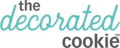 the decorated cookie logo is shown in blue and gray letters that read, the decorated cookie