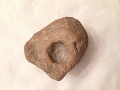 a piece of rock sitting on top of a white surface