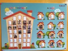 a bulletin board with pictures of houses and trees on it that says la cradiinita accasta