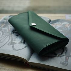 If you are looking for more leather accessories - welcome to my store https://www.etsy.com/shop/SquirrelsBags Leather wallet womens, cash wallet dividers, Handmade leather pocketbook, Green leather purse, Emerald green wallet. A lovely, deep green leather wallet handmade from high quality leather. This beautiful, green wallet will attract money with its lucious color :) It is long, so that you don't have to fold your money. It has a zipper section in the middle, for wallet mice and loose change. Green Wallet, Cash Wallet, Card Purse, Wallet For Women, Handmade Leather Wallet, Clip Wallet, Packing Tips For Travel, Money Clip Wallet, Pocket Book