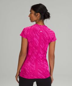 Go ahead, get sweaty. The Swiftly Tech collection, powered by seamless construction, is the ultimate gear for running and training. Designed for Run. Skims your body:Sits below the waistband for moderate, everyday coverage. Silverescent technology, powered by X-STATIC, inhibits the growth of odour-causing bacteria on the fabric. 'Wash with like colours', 'Machine wash cold', 'Do not bleach', 'Tumble dry low', 'Do not iron', 'Do not dry clean', 'Imported'. Skip-the-Chafe, Seamless Construction. A Miss Us, Swiftly Tech Short Sleeve, Swiftly Tech, Short Sleeve Shirt Women, Short Sleeve Shirts, Fit Body, Go Ahead, Personal Shopping, Hip Length