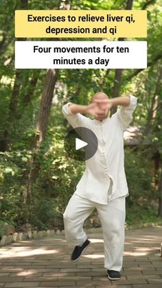 a man is doing yoga in the park