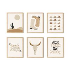 PRICES MAY VARY. Size: Set of 6 pictures, 8x10 inch, printed on cardboard. Western wall art: cactus, boots, hat, rowdy cowgirl, skull, teguila. Western Home Decor: Perfect western aesthetic posters for bedroom, college dorm, living room and apartment. Premium Protected: Our aesthetic country wall art prints set is shipped in reinforced 100% paperboard mailer. Quality Guaranteed: If there are any problems with your country wall decor, we’re happy to offer a full refund or replacement. An Aestheti