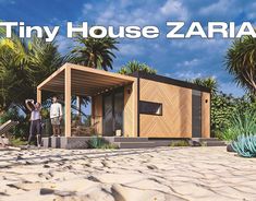 tiny house zaria with two people standing outside