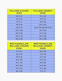 the size and height of a pillow cover