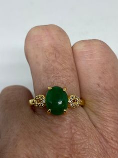 Vintage green nephrite jade Ornate German Silver ring, gold rhodium does not tarnish, NOT sterling Sizes 7, 8 or 9 All rings are shipped in a nice gift box. Check out our over a THOUSAND great reviews Engraving is $4 per letter and is not always perfect depending on the piece. It can take a few days if the jeweler is busy. This is payable to Paypal Judithsltd@gmail.com Gold Jade Emerald Ring, Elegant Gold Jade Ring, Fine Jewelry Jade Ring As Gift, Fine Jewelry Gold Jade Rings, Gold Jade Rings In Fine Jewelry Style, Fine Jewelry Gold Rings With Jade, Formal Gold Jade Rings, Jade Rings For May Birthstone, Jade Ring For May Birthstone Gift