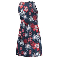 Merge your Boston Red Sox spirit and sense of style with this Floral sundress from FOCO. It features the Boston Red Sox logo and a tropical-inspired pattern all over. Plus, two pockets keep essential items within easy reach.Merge your Boston Red Sox spirit and sense of style with this Floral sundress from FOCO. It features the Boston Red Sox logo and a tropical-inspired pattern all over. Plus, two pockets keep essential items within easy reach.Brand: FOCOElastic waistbandImportedMachine wash, tu Summer Cotton Dress With All Over Print, Blue Summer Dress With All Over Print, Summer Blue Dress With All Over Print, Casual Hibiscus Print Dresses For Beach Season, Casual Cotton Dresses With All Over Print, Casual Sleeveless Hibiscus Print Dress, Boston Red Sox Logo, Red Sox Logo, Floral Sundress