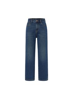 MO&Co.Women High Waist Ankle Jeans with Straight Features : - Straight leg, ankle length- High waisted- Button and zip closure Code: MBB4JENT19The back length of size M is 92.5cm MATERIALS & CARE : Material: 68% Cotton 32% LyocellMachine wash separately under 30℃Do not bleach, lay flat to dry in the shadeDo not tumble dry, iron at low temperatureDo not dry clean, and do not soakPlease wash with special detergent for silk and woolReverse into mesh bag for washingSpecial process parts:Do not rub, Dark Blue Jeans High Waisted, Dark Blue Jeans Straight Leg, Jeans Silhouette, Straight Leg Ankle Jeans, Blue Mom Jeans, Straight Denim Jeans, Inverted Triangle, Dark Blue Jeans, Denim Style