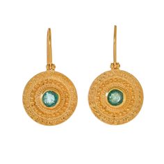 Emerald Vermeil 14K Gold Over Sterling Silver Earring 925 Silver = 4.55 gm. Emerald = 0.80 ct. Emerald is the birthstone for May and is a symbol of rebirth and love. The beautiful earring measures to be 1.15 inches long including the wire and 0.65 inches wide at its maximum points. The earrings have been made by a team of highly trained and skilled artisans. What is Vermeil 14K Gold? It is a thick layer of 14K Gold plating on 925 Sterling Silver. If for any reason you are not completely satisfie Yellow Gold May Birthstone Round Earrings, Yellow Gold Round Earrings For May Birthstone, Silver Earring, Gold Plating, Beautiful Earrings, Shop Earrings, Sterling Silver Earrings, A Team, Birthstone