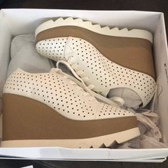 Steve Madden Platform Tennies. As Worn By Blogger Emily Ann Gemma. Brand New With Original Box And Receipt. Perfect Condition Emily Ann Gemma, Emily Ann, Steve Madden Platform, Stella Mccartney Elyse, Shoes Brand, Platform Sneakers, Steve Madden Shoes, Cream White, Steve Madden