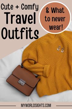 This post is all about airplane outfits and what to wear on a plane. Read all about travel outfits, flight outfits, and airport outfits. Learn more about comfy travel outfits at myworldsights.com Flight Outfit, Cute Travel Outfits, Road Trip Outfit, Comfy Travel Outfit, Comfy Travel, Airport Outfits, Long Haul Flight, Trip Outfits