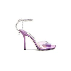 New ! Size 38.5 Plexi Upper With Leather Sole Made In Italy Crystal Embellished Ankle Strap With Hook Closure Leather Lining Crystal Drop At Heel Square Toe With Satin Stiletto Heel Approx 100mm/ 4 Inch Heel Our Style No. Jimm-Wz380 Manufacturer Style No. Saeda Sandal 100 Jimmy Choo Saeda 100 Plexi Sandals Wisteria & Aurora Purple Crystals 38.5 $1150 Jimmy Choo Saeda 100, Jimmy Choo Saeda, Leopard Print Wedges, Jimmy Choo Shoes Heels, Metallic Pumps, Studded Shoes, Glitter Pumps, Kitten Heel Shoes, Glitter Sandals