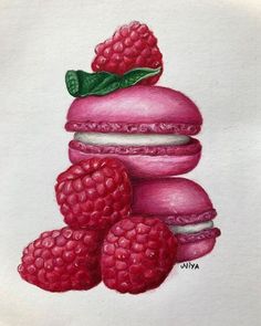 a drawing of raspberry macaroni and cheeseburger