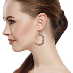 Pierced Hammered Copper Arabesque Shield Earrings