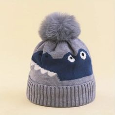 Kids Winter Hat | Croc - Kids Accessories - Poshinate Kiddos Baby & Kids Store - Front view of Croc hat Warm Hats For Winter Outdoor Activities, Cute Winter Hats For Cold Weather, Warm Hat For Winter Sports, Warm Winter Hat For Outdoor Activities, Winter Sports Hats With Fleece Lining, Gray Hats For Winter Outdoor Activities, Gray Hats For Outdoor Winter Activities, Gray Hats For Outdoor Activities In Winter, Navy Cap For Winter