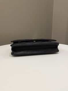 Chanel Classic Quilted Wallet on ChainBlack Caviar GHWSize 18.5 x 12 x 3.5 cmChain drop 60 cmSeries 309.5/10 Excellent (inevitable scratches on hardware, minimal faint interior sign of use otherwise almost like new, clean front and back)Includes dust cover and ity cardRTP 4800 sgdPrice now 3550 sgd 2650 usd CN5753-01 Designer Bags Louis Vuitton, Interior Signs, Quilted Wallet, Wallet On Chain, Gold Ounce, Black Caviar, Dust Cover, Flap Bag, Chanel Bag