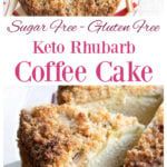 a close up of a cake on a plate with the words keto rumbar coffee cake