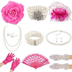 PRICES MAY VARY. Package Including: our suits contain with 2 fascinator hat, 1 folding fan， 2 pair of gloves, 2 faux pearl bracelet ,2 pair of faux pearl earrings, and 2 faux pearl necklace; This is a complete and elegant outfit for most women , and wearing them together will help you attract attention easily Delicate Design: This exaggerated flower fascinator is made of EVA, it has excellent elasticity and flexibility; Another tea party hat is handmade with mesh and feathers; The charming style Adjustable Vintage Costume Accessories For Wedding, Vintage Adjustable Costume Accessories For Wedding, Elegant Adjustable Jewelry For Costume Party, Elegant Adjustable Costume Accessories For Party, Elegant Adjustable Costume Accessories For Carnival, White Adjustable Costume Accessories For Party, Hat For Wedding, Wedding Women, Flower Fascinator