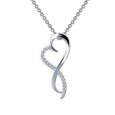 This Lassaire Simulated Diamond Heart Necklace features a SS/Plat Bonded 18" .17cttw pendant. It is a stunning and affordable alternative to real diamonds. Suitable for all genders. From the Lafonn collection. Diamond Heart Necklace, Heart Necklace Diamond, Gold Gemstone Ring, Infinity Heart, Dainty Pendant, Yellow Gold Chain, Silver Pendants, Silver Pendant Necklace, Diamond Heart