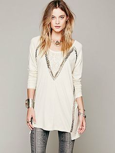 Free People Crossroads Tunic Tunic Shirt, Ivory Lace, Long Sleeve Tunic, Scoop Neckline, Free People Tops, Tunics, Dress To Impress, Tunic Tops