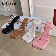 New Summer Slipper Low Thin Heel Female Peep Toe Slides Sandal Vacation Women Flip Flops Mujer Shoes Shoes Type: Slides Applicable Place: outside Upper Material: PU Heel Height: High (5cm-8cm) Season: Summer Heel Type: Thin Heels Item Type: slippers Model Number: 3256805107070945 Fashion Element: Narrow Band Department Name: ADULT Outsole Material: Rubber With Platforms: Yes Platform Height: 0-3cm Women Slippers size 35=US size 4 = feet lenght 22.5CM size 36=US size 5 = feet lenght 23CM size 37=US size 6 = feet lenght 23.5CM size 38=US size 7 = feet lenght 24CM size 39=US size 8 = feet lenght 24.5CM Heels height: 5 cm Platform height: 1cm Woman Slippers, Plaid Shoes, Summer High Heels, Slippers Summer, Summer Heels, Summer Slippers, Low Heel Sandals, Slides Women, Pu Heels