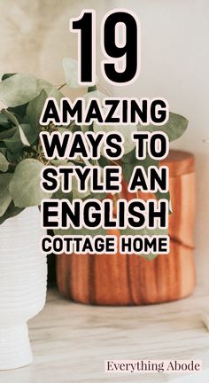 a potted plant with the words 19 amazing ways to style an english cottage home