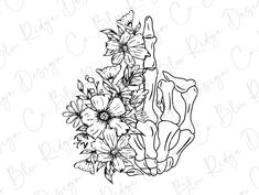 Skeleton Hand with Flowers Direct To Film (DTF) Transfer BluRidgeDesignCo Skeleton Hand With Flowers, Flower Skeleton, Skeleton Flower, Western Tattoos, Loyalty Rewards Program, Loyalty Rewards, The Skeleton, Skeleton Hand, Skeleton Hands