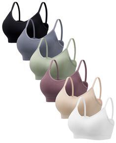 PRICES MAY VARY. Delicate Design - Angelhood seamless ribbed everyday bralettes are designed with removable pads and spaghetti straps, insert pads can support your breast, and you can remove or insert the pads on your demands, strengthen straps can hold your breast. Comfortable Material - Angelhood seamless ribbed everyday bralettes are made of premium material, composition are 90% nylon and 10% spandex, soft while strechy, the bralettes will bring you comfortable experience while sleeping or do Bras For Teens, Meeting Women, Basic Accessories, Bra Tape, Oxnard California, Women Bras, Mei Mei, Cami Bra, Sport Bras