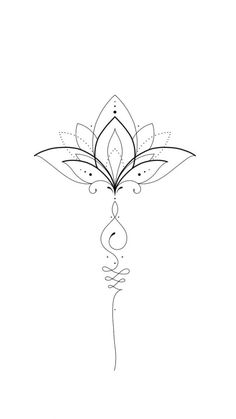 a line drawing of a lotus flower