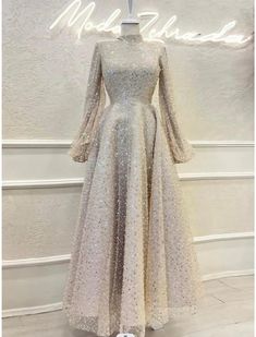 A-Line Evening Gown Elegant Dress Formal Ankle Length Long Sleeve High Neck Sequined with Glitter Pleats Gown Elegant, Dresses Formal Elegant, Sequin Evening Dresses, Evening Gowns Elegant, Evening Dresses Cocktail, High Neck Long Sleeve, Dress Formal, Formal Dresses Prom, Evening Dresses Prom