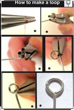 how to make a loop with metal scissors and wire, step - by - step instructions