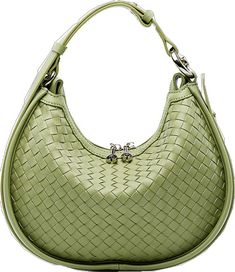 Stylish Handwoven Leather Crossbody Bag, Trendy Ladies' Fashion Accessory Green Shoulder Bag With Palladium Hardware, Luxury Green Shoulder Bag With Metal Hardware, Modern Green Shoulder Bag With Branded Hardware, Green Shoulder Bag With Palladium Hardware And Double Handle, Green Shoulder Bag With Double Handle And Palladium Hardware, Green Shoulder Bag With Palladium Hardware For Everyday, Daily Use Green Shoulder Bag With Metal Hardware, Green Shoulder Bag With Metal Hardware For Daily Use, Green Leather Shoulder Bag With Branded Hardware