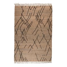 a beige rug with black lines on it