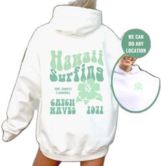 Casual Letter Print Hoodie For Beachwear, Hooded Letter Print Sweatshirt For Surfing, Casual Crew Neck Hoodie With Screen Print, Long Sleeve Hoodie With Letter Print For Surfing, Hooded Sweatshirt With Letter Print For Surfing, Casual Surfing Hoodie With Graphic Print, Casual Crew Hoodie With Screen Print, Casual Surfing Hoodie Sweatshirt, Surfing Graphic Print Long Sleeve Hoodie