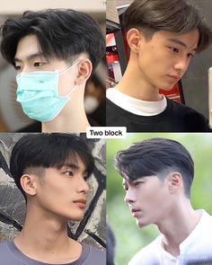 Two block men’s haircut/hairstyle (Korean) South Korean Hairstyles Men, Curtain Two Block Haircut Men, Two Block Haircut Middle Part, Chinese Man Haircut, Asian Men Short Hairstyle Undercut, Two Block Haircut Short, 2x3 Haircut For Men, Two Block Fade, 2 Block Haircut Men Korean