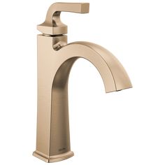 a gold faucet on a white background with no one in the photo to describe