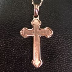 14k Rose Gold Layer 925 Solid Silver Flat Cross Charm Pendant Free Chain 18" Jewelry Type: Pendants & Charms Pendant/Charm Type: Religious Themed Charm Stamped : 925 Metal: 14k Rose Gold Layer On Solid 925 Sterling Silver Metal Purity: 925 Solid Sterling Silver Charm Height : 26.9 Mm (Approx 1.05 Inches) Charm Width: 17.0 Mm (Approx 0.67 Inches) Charm Thickest : 1.4 Mm (Approx. 0.05 Inches) Free 18" Box Chain Free Gift Box Item # Jn04091703-Shop-113 Fine Jewelry Rose Gold Cross Pendant, Rose Gold Cross Pendant Fine Jewelry, Tarnish Resistant Rose Gold Cross Pendant Jewelry, Classic Sterling Silver Rose Gold Necklace, Rose Gold Tarnish-resistant Cross Pendant Jewelry, Classic Rose Gold Sterling Silver Necklace, Sterling Silver Cross Jewelry Stamped 14k, Rose Gold Jewelry Stamped 925 As A Gift, Rose Gold Jewelry Gift Stamped 925