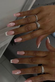 Summer French Nails, Holiday Acrylic Nails, French Tip Acrylic Nails, Summer Acrylic Nails, Short Acrylic Nails Designs