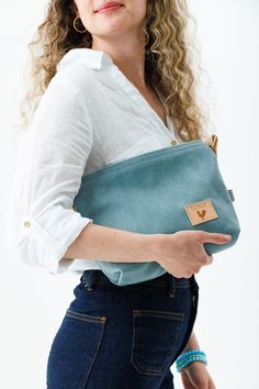 Dusty Blue Leather Purse Blue Rectangular Shoulder Bag With Zipper Pouch, Everyday Blue Rectangular Clutch, Everyday Blue Clutch With Zipper Pouch, Blue Tote Clutch For Everyday Use, Blue Everyday Pouch Clutch, Everyday Blue Pouch Clutch, Blue Pouch Clutch For Everyday Use, Blue Bag With Zipper Pouch For Everyday Use, Blue Leather Pouch For Daily Use