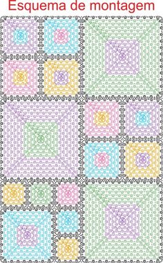 an image of a quilt pattern with the words esquema de montagem