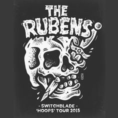 the rubens's poster for switchblade hops tour 2013 in black and white