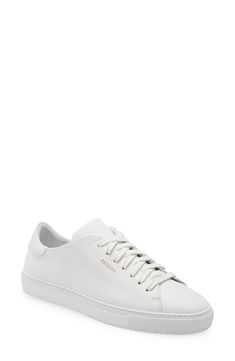 A clean-lined silhouette defines this versatile sneaker handcrafted from leather and furnished with an arch-supporting, cushioned footbed for maximum comfort. Style Name:Axel Arigato Clean 90 Lace-Up Sneaker (Women). Style Number: 6127007. Low-top Calf Leather Sneakers, Calf Leather Platform Sneakers With Textured Sole, Classic White Platform Sneakers With Textured Sole, Modern Custom Low-top Sneakers With Textured Sole, Classic Platform Sneakers With White Sole For Streetwear, Classic Calf Leather Sneakers For Streetwear, Classic White Custom Sneakers In Calf Leather, Classic White Custom Calf Leather Sneakers, Classic White Calf Leather Custom Sneakers