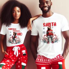 Cute Matching Christmas Pjs Couples, Matching Christmas Pajamas Couples, Couples Christmas Sweaters, Christmas Couple Pictures, Santas Favorite Ho, Christmas Pj, Couple Tshirts, Christmas Pjs, T Shirt Png