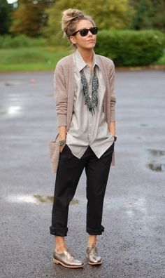 Creative Work Outfit, Casual Chic Outfits, Summer Work Outfits, Casual Cardigans, Outfit Trends, Tomboy Fashion